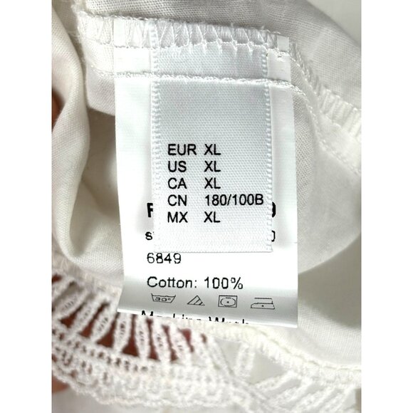 Spring Cottage Boho Embroidered Romwe Cold Shoulder Floral Blouse, Women's XL - Picture 9 of 10